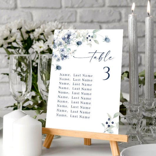 Winterkarten für Hochzeiten Tischnummer