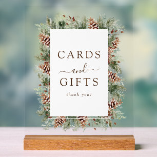 Winterkarten und Geschenke Acrylschild