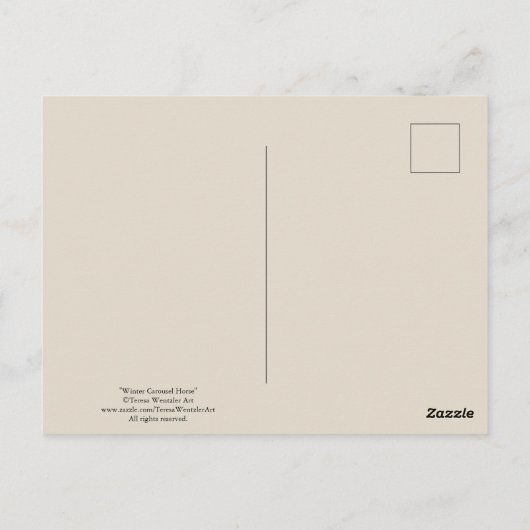 Winterkarussellpferd Zeichnend Postkarte (Rückseite)