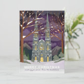 Winterkathedral Illustriertes Weihnachten Lila (Stehend Vorderseite)