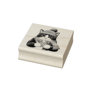 Winterkatze Kakao Gummistempel