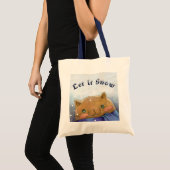 Winterkatze Lass es schneien Kunst Tragetasche (Vorderseite (Produkt))