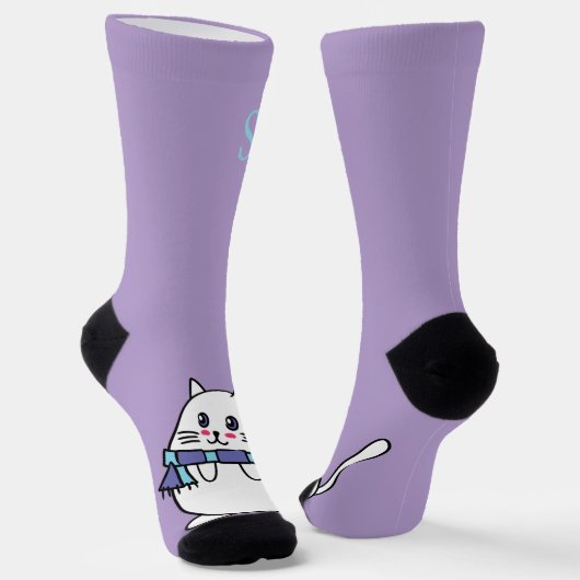 Winterkatze Socken (Gewinkelt)