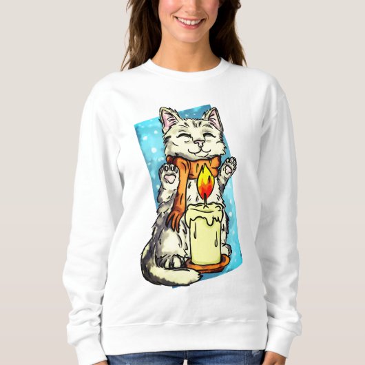 Winterkatze Sweatshirt (Vorderseite)