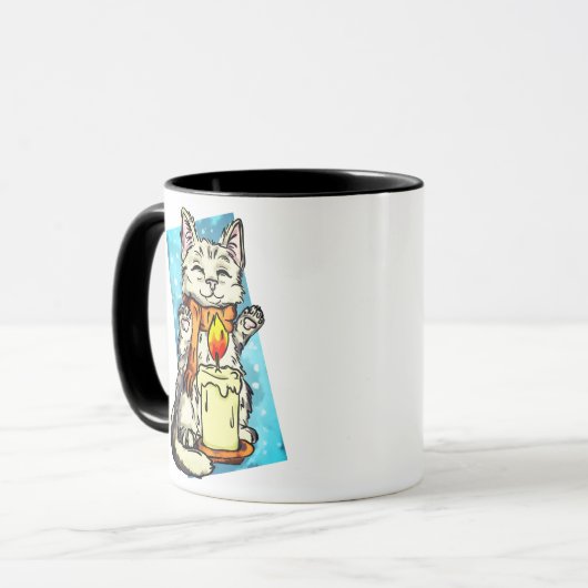 Winterkatze Tasse (Vorderseite Links)