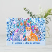 Winterkatzen Funny Holiday Pub Weihnachtskarte Feiertagskarte (Stehend Vorderseite)