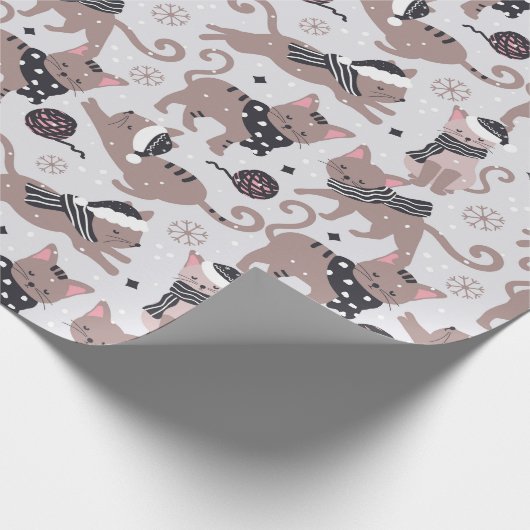 Winterkatzen Geschenkpapier (Ecke)