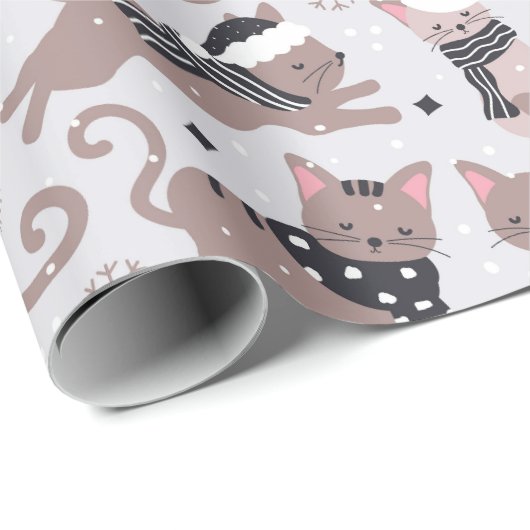 Winterkatzen Geschenkpapier (Rolleneckpunkt)