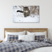 Winterkatzen-Leinwand Leinwanddruck (Insitu (Schlafzimmer))