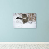Winterkatzen-Leinwand Leinwanddruck (Insitu (Holzboden))