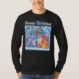 Winterkatzen Pun Meowy Weihnachten T-Shirt