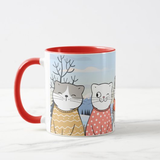 Winterkatzen Tasse (Links)