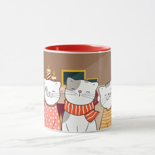 Winterkatzen Tasse (Zentrum)