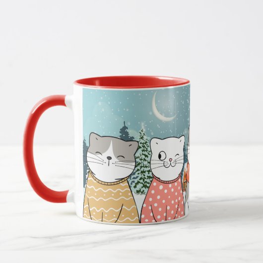 Winterkatzen Tasse (Links)