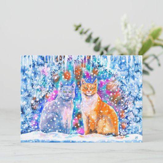 Winterkatzen Weihnachten (Stehend Vorderseite)