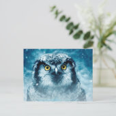 Winterkauz Postkarte (Stehend Vorderseite)