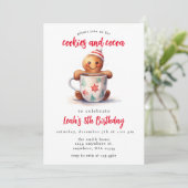 Winterkekse und Kakao-Kinder-Geburtstagsparty Einladung (Stehend Vorderseite)