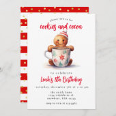 Winterkekse und Kakao-Kinder-Geburtstagsparty Einladung (Vorne/Hinten)