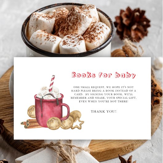 Winterkekse und Kakaobücher für die Kinderkarte Begleitkarte