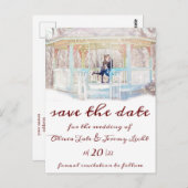 Winterkerzen Save the Date Postkarte (Vorne/Hinten)