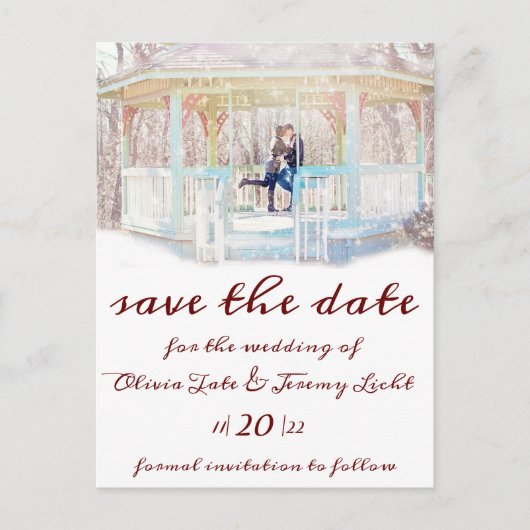 Winterkerzen Save the Date Postkarte (Vorderseite)