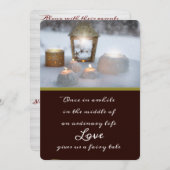 WinterKerzen und Schnee Einladung (Vorne/Hinten)