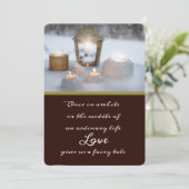 WinterKerzen und Schnee Einladung (Stehend Vorderseite)