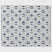 Winterkeule mit Wollhaaren blau Geschenkpapier (Flach)