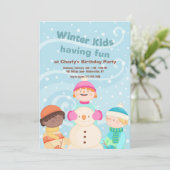 Winterkids-Einladung Einladung (Stehend Vorderseite)