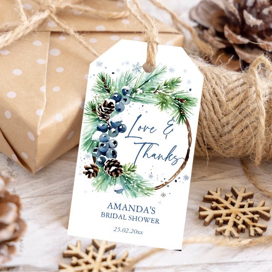 Winterkiefer für Brautparty Geschenkanhänger