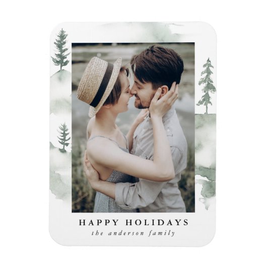 Winterkiefer | Holiday Foto Magnet (Vertikal)