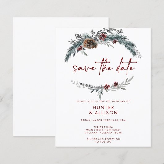 Winterkiefer Save the Date (Vorne/Hinten)