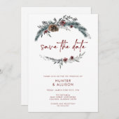 Winterkiefer Save the Date Einladung (Vorne/Hinten)