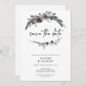 Winterkiefer Save the Date Einladung (Vorne/Hinten)