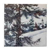 Winterkiefer- und Schneewanderlandschaft Tile Fliese (Vorderseite)