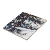 Winterkiefer- und Schneewanderlandschaft Tile Fliese (Seite)