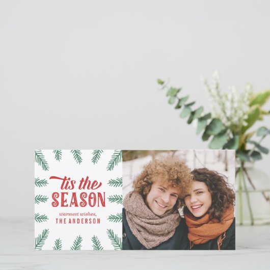 Winterkiefer | Urlaub Feiertagskarte (Stehend Vorderseite)