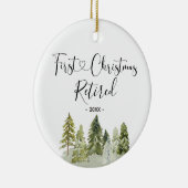 Winterkiefer Woodland Erster Weihnachtsmann Keramik Ornament (Rechts)