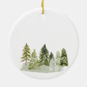 Winterkiefer Woodland Erster Weihnachtsmann Keramik Ornament (Hinten)