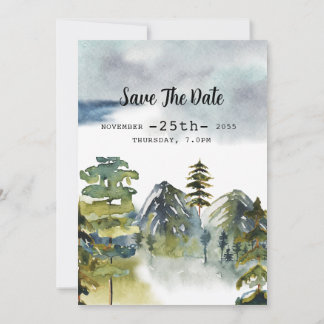 Winterkieferbäume Hochzeitseinladung Kartendesign Einladung