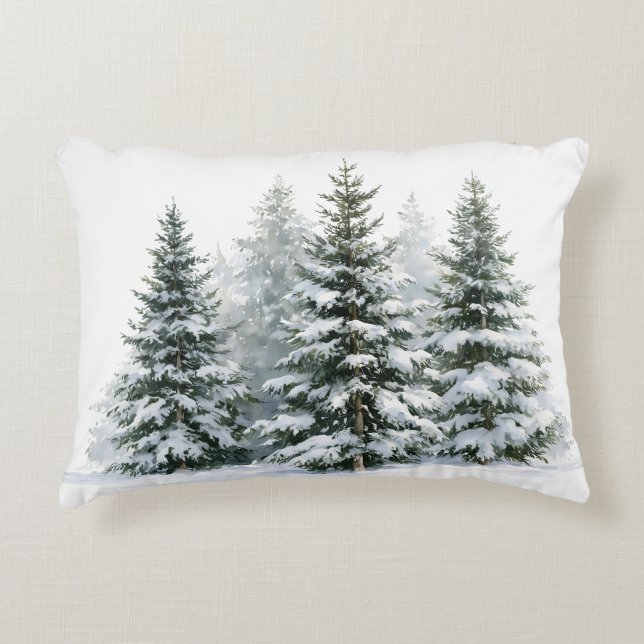 Winterkiefern Dekokissen (Vorderseite)