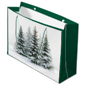 Winterkiefern Große Geschenktüte (Vorderseite Schrägansicht)