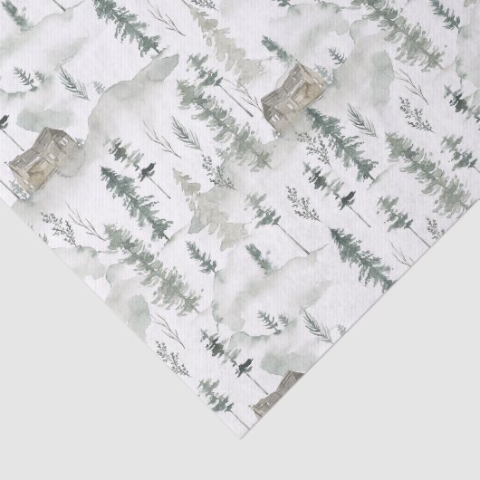 Winterkiefern mit Wasserfarbe Seidenpapier (Ausschnitt)