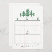 Winterkiefern, rustikales Brautparty Bingokarten Einladung (Vorne/Hinten)