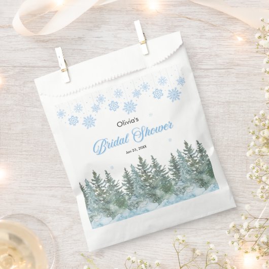 Winterkiefern Schneeflocken Brautparty Geschenktütchen (Ausgeschnitten)