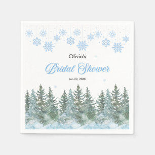 Winterkiefern Schneeflocken Brautparty Serviette