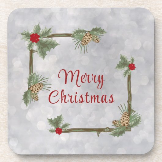 Winterkiefern und holzharter Untersetzer (Vorderseite)