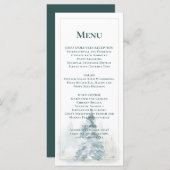 Winterkiefernbäume schneebedecktes Hintergrundmenü Menükarte (Vorne/Hinten)