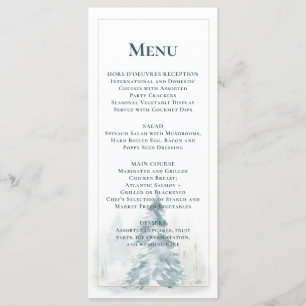 Winterkiefernbäume schneebedecktes Hintergrundmenü Menükarte