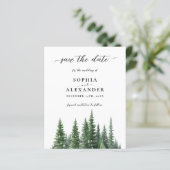 Winterkiefernwald Save the Date Karte (Stehend Vorderseite)